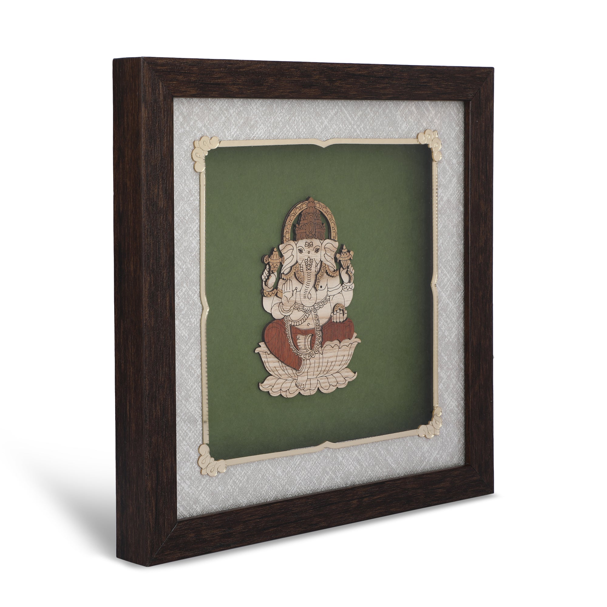 Ganesha Lotus - 3d Wooden Layer Frame