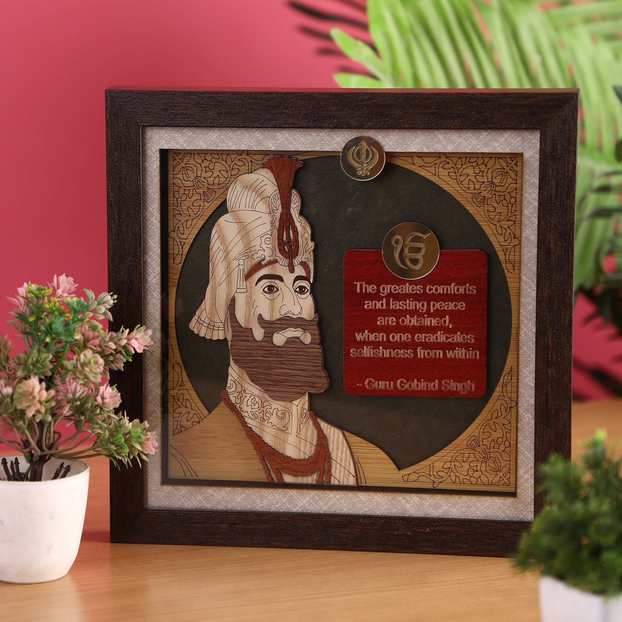 Guru Gobind Singh ji - 3d Wooden Layer Frame