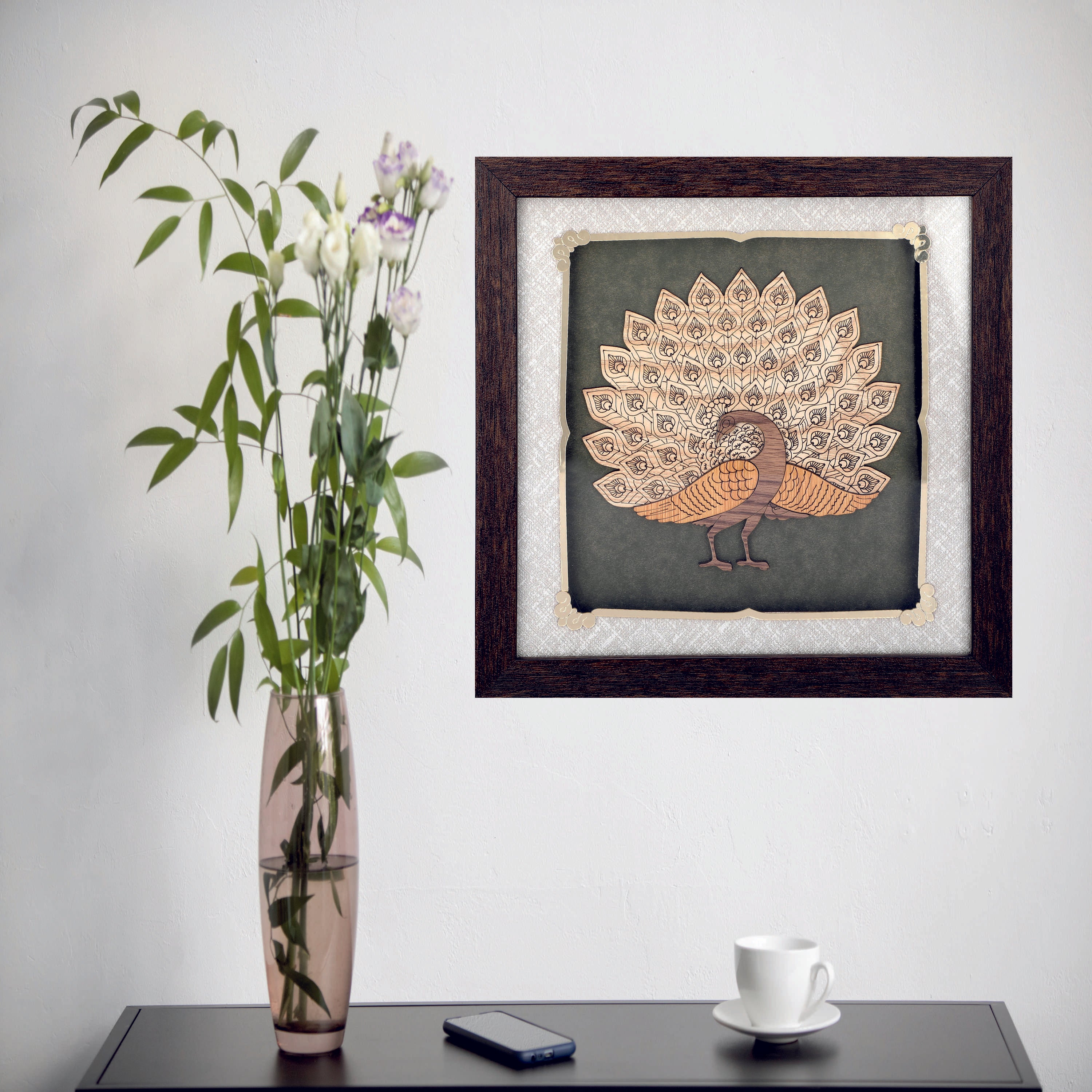 Peacock - 3d Wooden Layer Frame