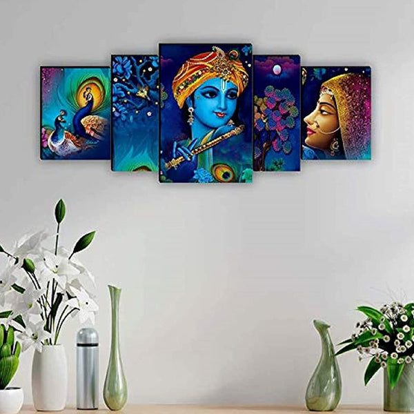 Radha Krishna (Set of 5) - Wall Painting