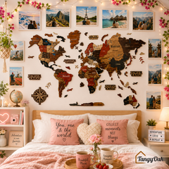 3D World Map - Wooden Wall Decor || Wall Hanging