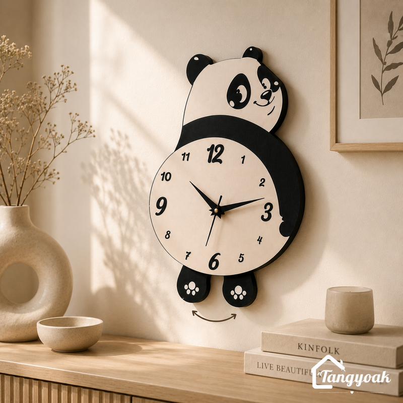 Chubby Panda - Pendulum Wall Clock