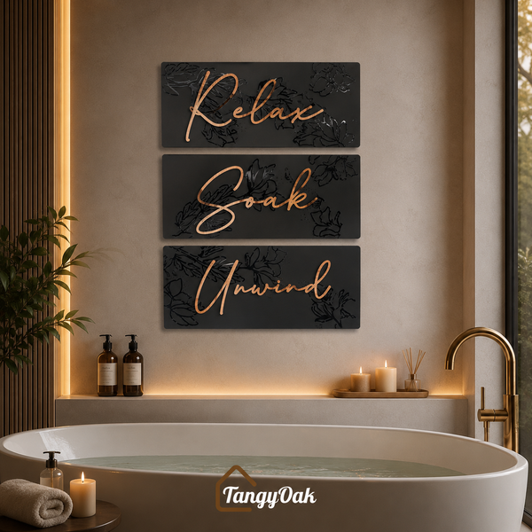 Relax Soak Unwind  - Wooden Acrylic Wall Decor || Wall Hanging