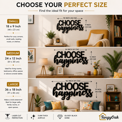Choose Happiness - Wooden Acrylic Wall Decor || Wall Hanging