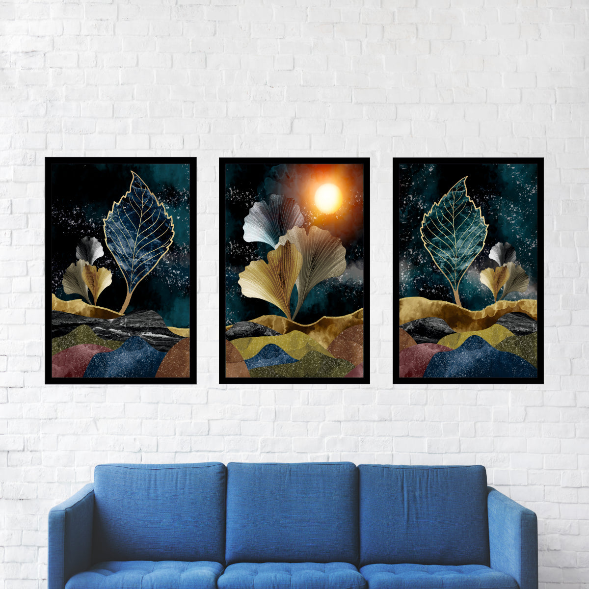 Floral Art - Wall Painting (Set of 3)