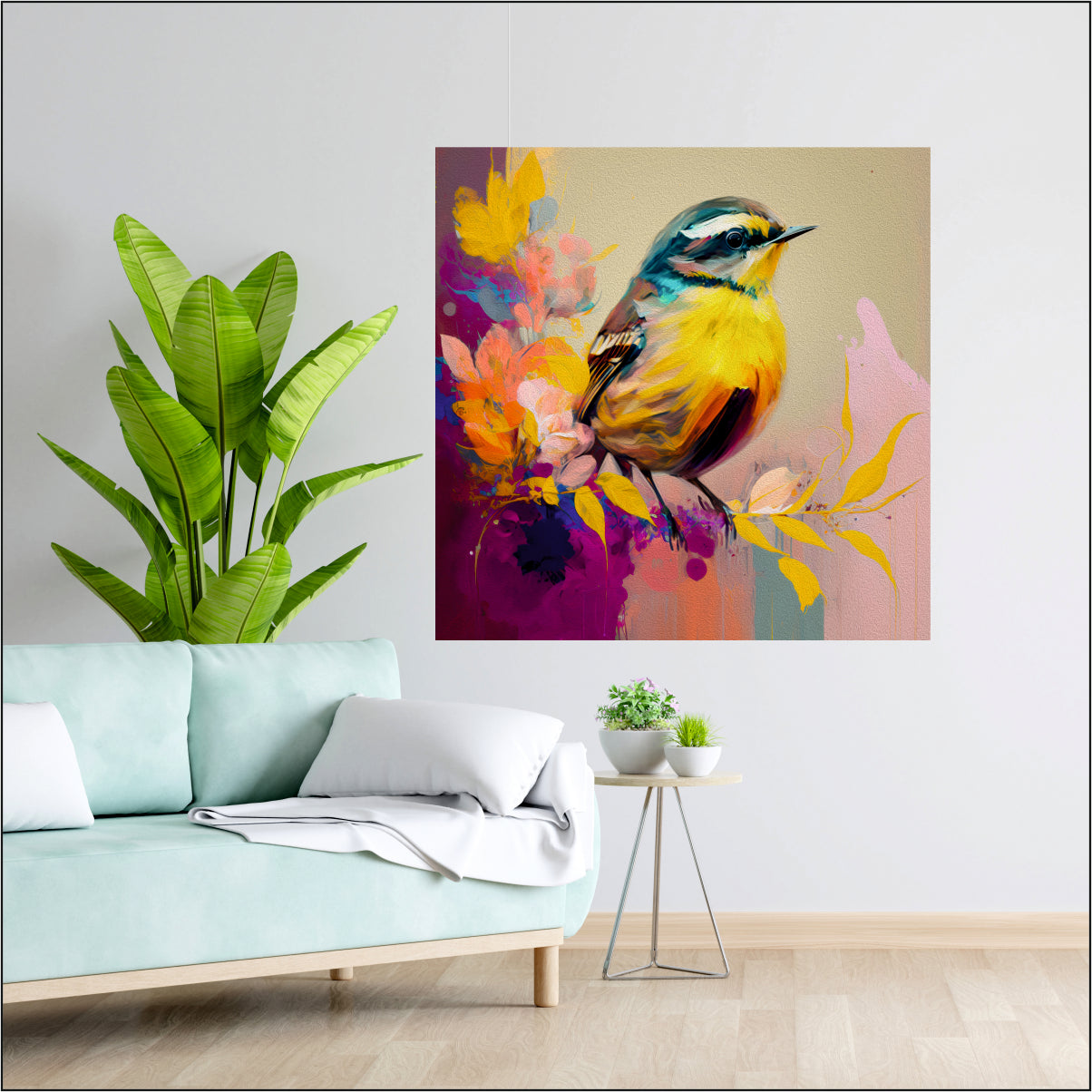 Colorful Bird - Wall Painting