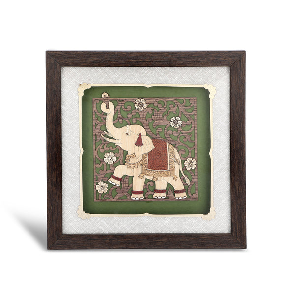 Elephant Flower - Premium Wood Art Photo Frame