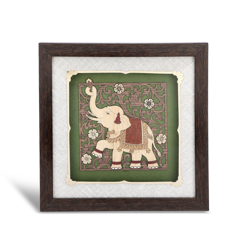 Elephant Flower - Premium Wood Art Photo Frame