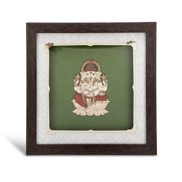 Ganesha Lotus - Premium Wood Art Photo Frame