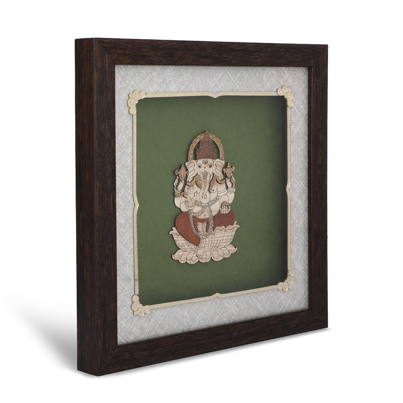 Ganesha Lotus - Premium Wood Art Photo Frame