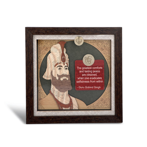 Guru Gobind Singh ji - Premium Wood Art Photo Frame