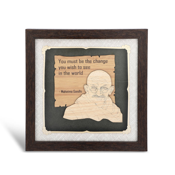 Mahatma Gandhi - Premium Wood Art Photo Frame