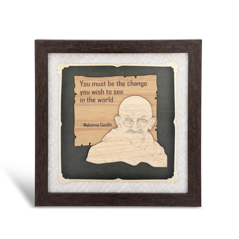 Mahatma Gandhi - Premium Wood Art Photo Frame