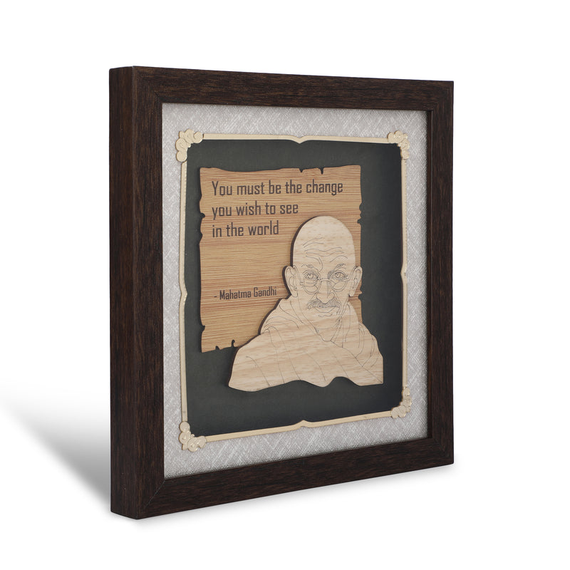 Mahatma Gandhi - Premium Wood Art Photo Frame