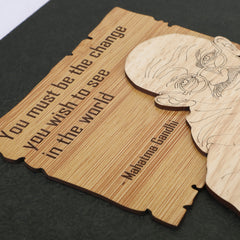 Mahatma Gandhi - Premium Wood Art Photo Frame