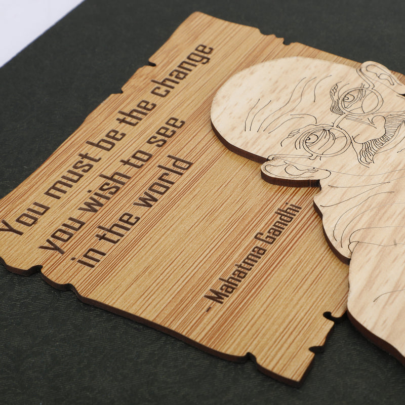 Mahatma Gandhi - Premium Wood Art Photo Frame