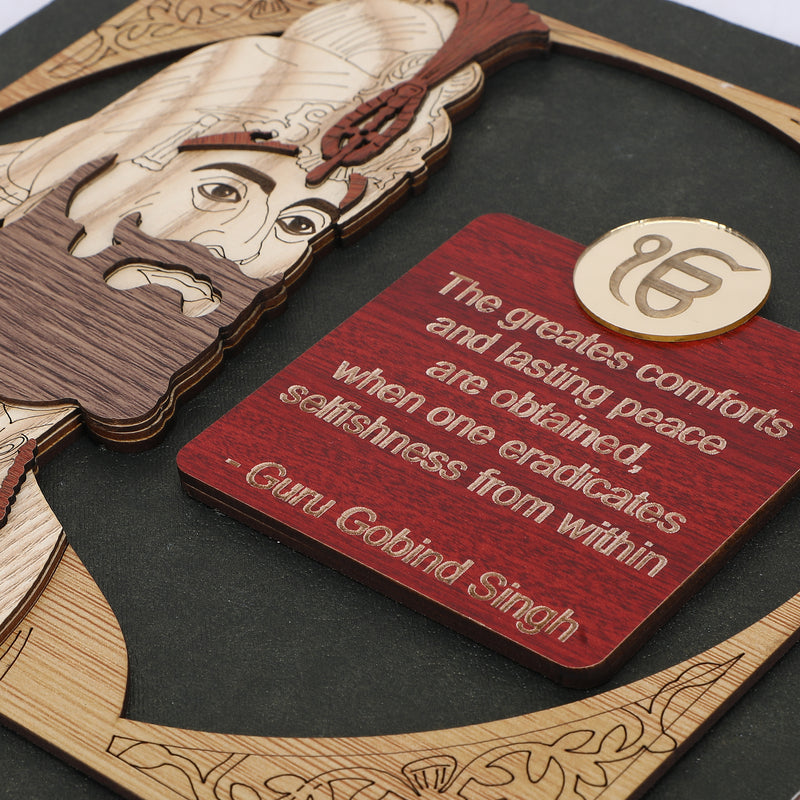 Guru Gobind Singh ji - Premium Wood Art Photo Frame