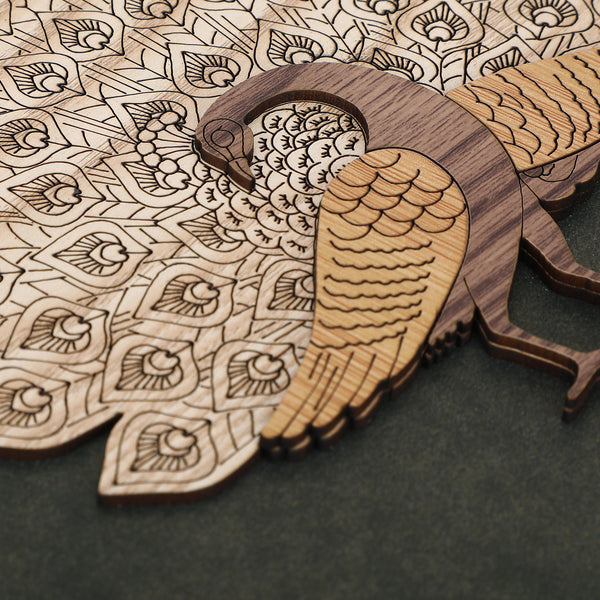 Peacock - Premium Wood Art Photo Frame