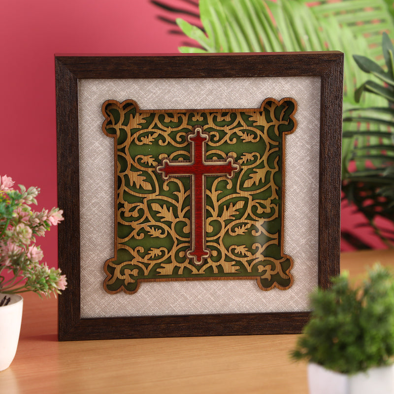 Jesus Cross - Premium Wood Art Photo Frame