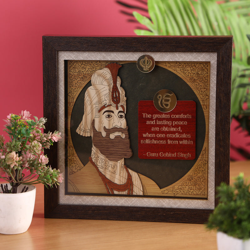 Guru Gobind Singh ji - Premium Wood Art Photo Frame