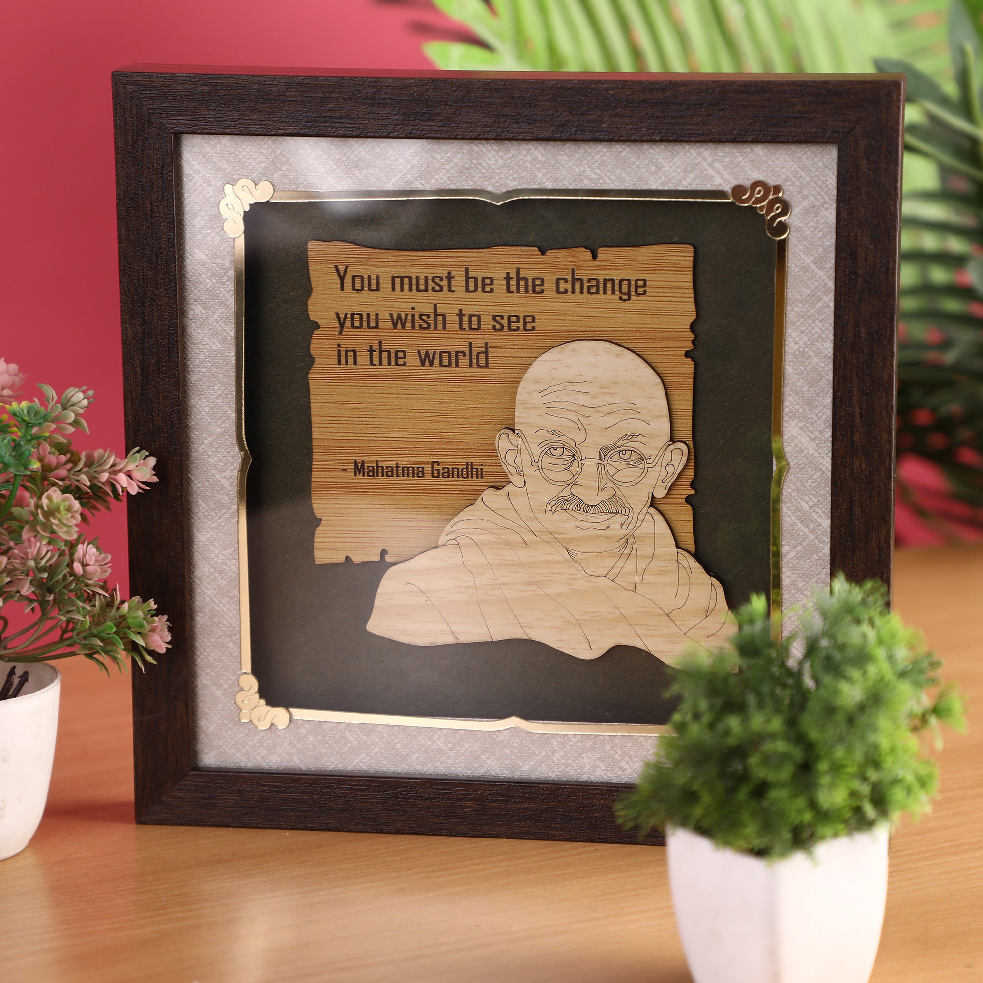 Mahatma Gandhi - 3d Wooden Layer Frame