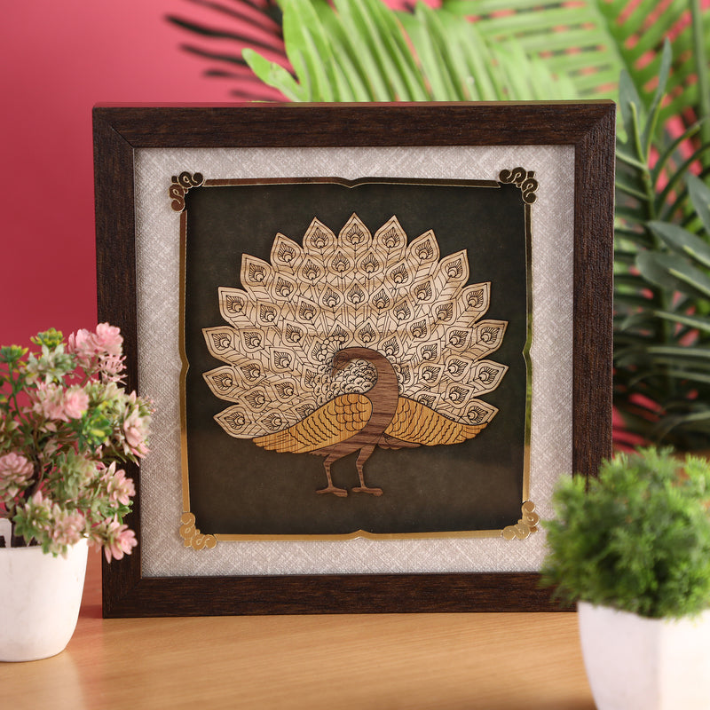 Peacock - Premium Wood Art Photo Frame