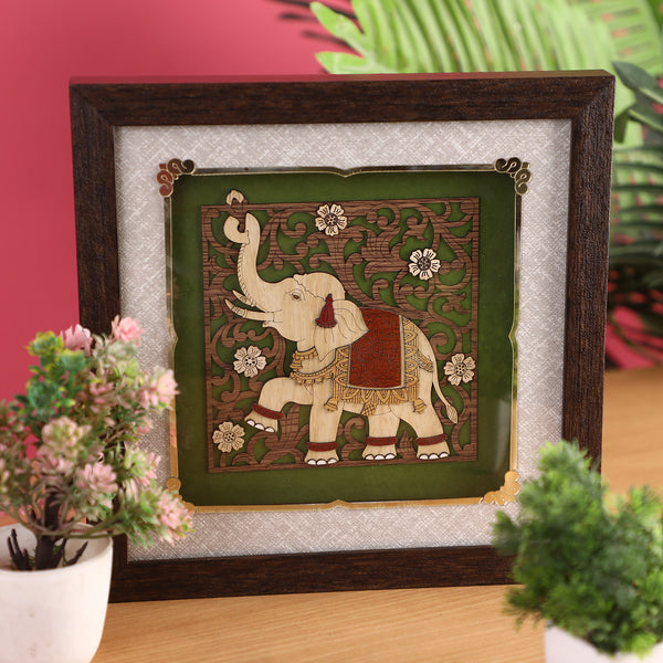Elephant Flower - Premium Wood Art Photo Frame