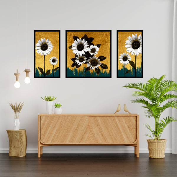 Sun Flower - Wall Painting (Set of 3)