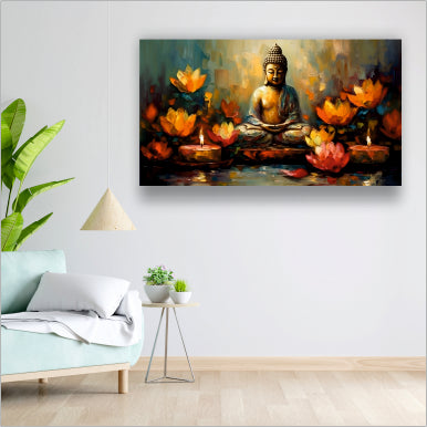 Lotus Buddha - Canvas Wall Painting