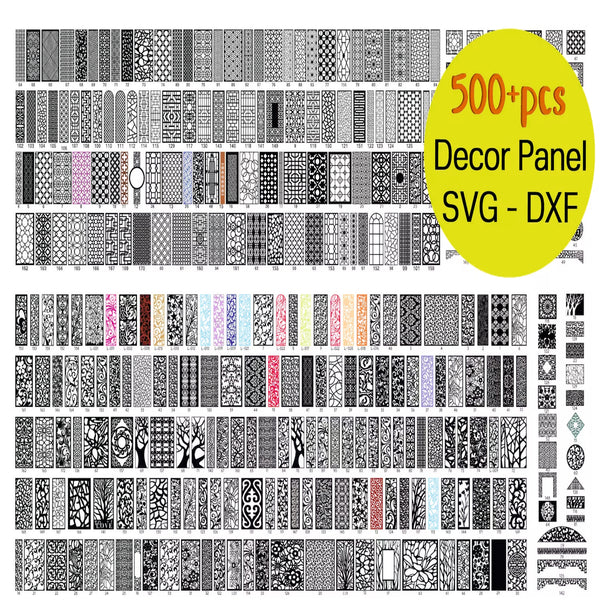 Panel Collection 500+cnc files Panel Dxf SVG,Lightburn Art Library for Laser Cut cnc plasma, laser cut files,cnc patterns Stencil