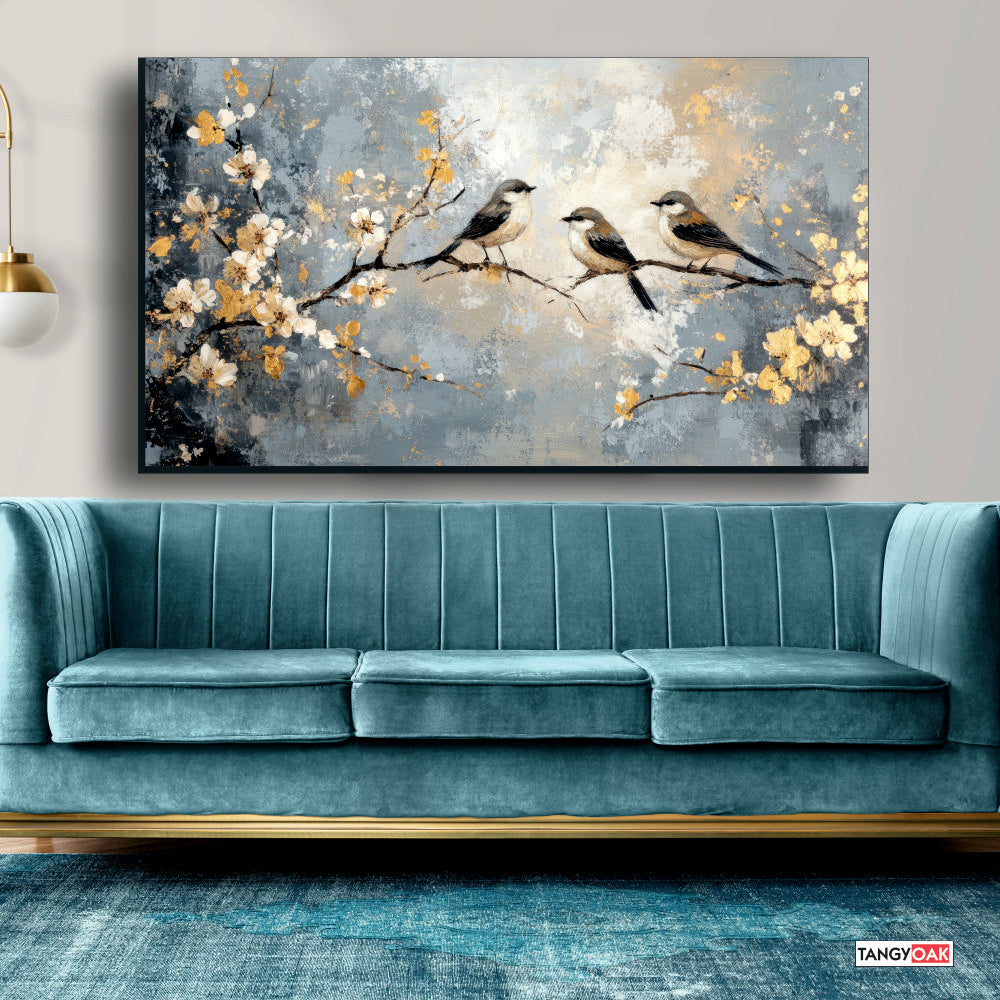 Sparrow Birds - Canvas Wall Painting Frame