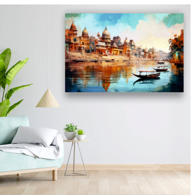 Village temple - Canvas Wall Painting