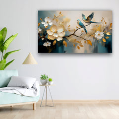 Birds with Flower - Canvas Wall Painting