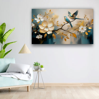 Birds with Flower - Canvas Wall Painting