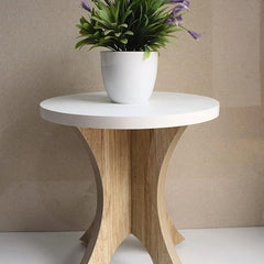 Sleek Wooden Side Table/End Table/Plant Stand/Tea Table/Stool Living Room Furniture Round Shape (12 Inch)