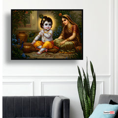 Bal Gopal Krishna with Maa Yashoda - Wall Painting Frame
