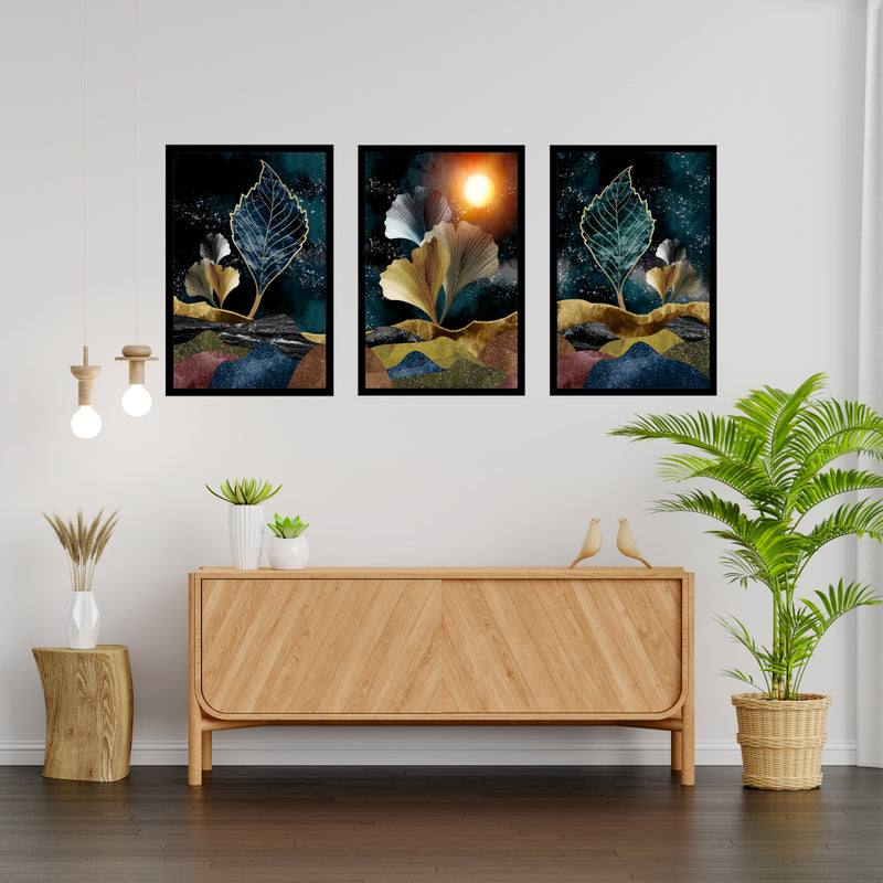 Floral Art - Wall Painting (Set of 3)