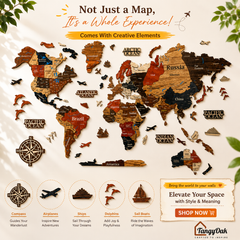 3D World Map - Wooden Wall Decor || Wall Hanging