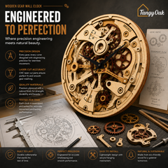 Wooden Gears - Wall Clock