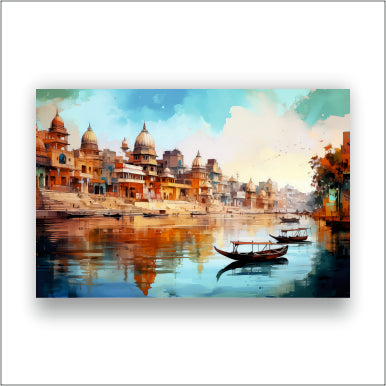Village temple - Canvas Wall Painting