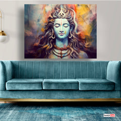 Mahadev Lord Shiva - Canvas Wall Painting Frame