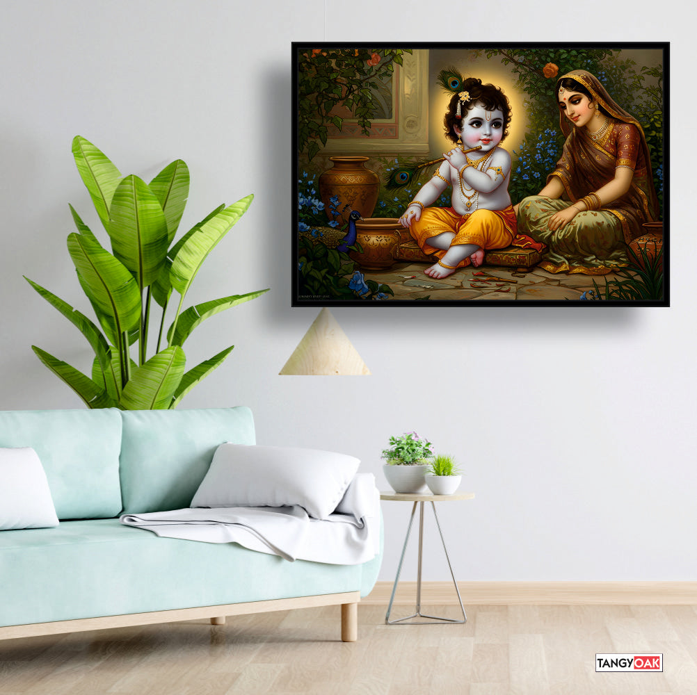 Bal Gopal Krishna with Maa Yashoda - Wall Painting Frame