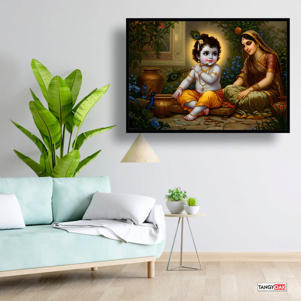 Bal Gopal Krishna with Maa Yashoda - Wall Painting Frame