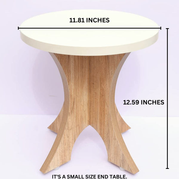 Sleek Wooden Side Table/End Table/Plant Stand/Tea Table/Stool Living Room Furniture Round Shape (12 Inch)