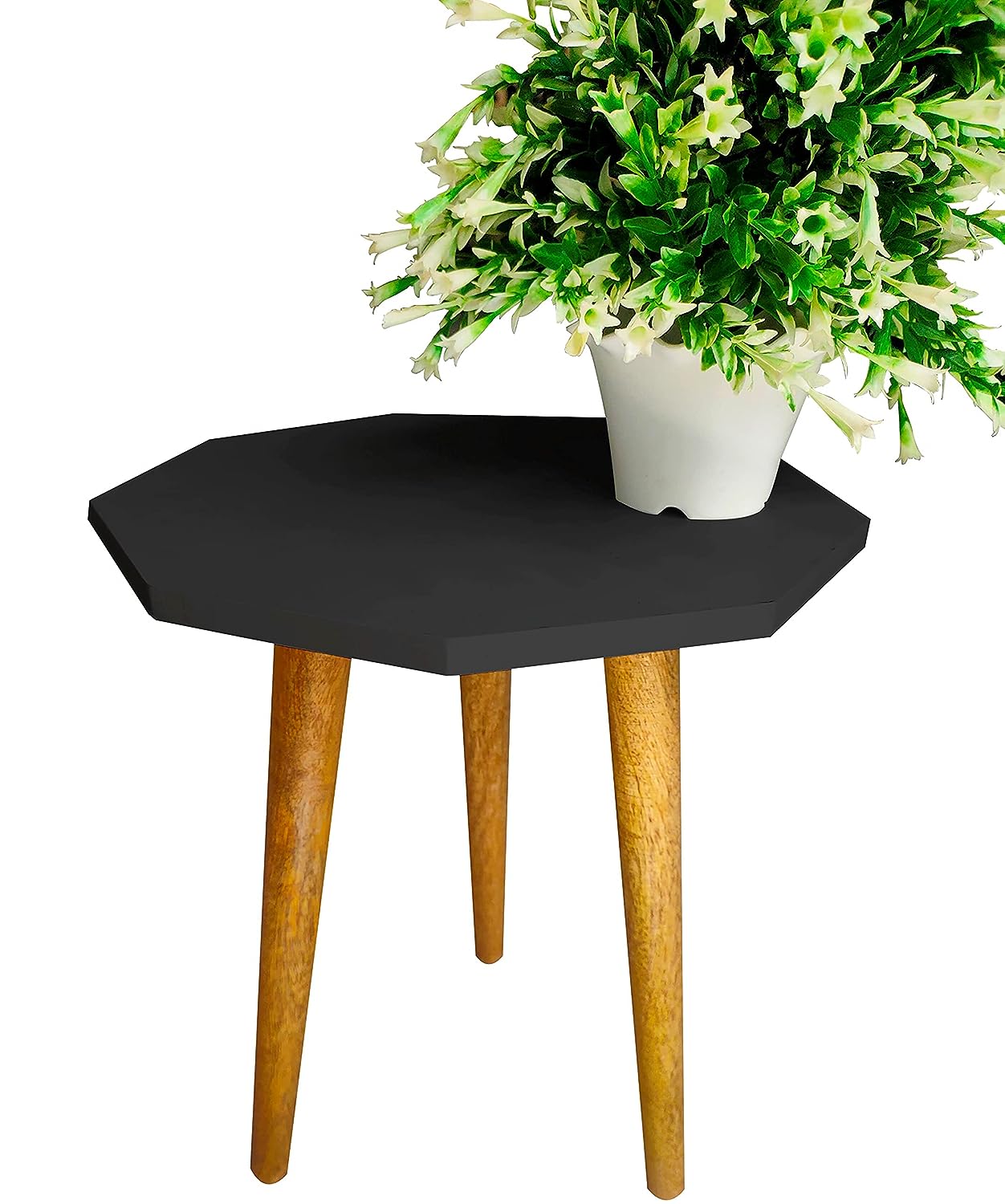 Indoor Plant Stand, Modern Home Decoration (Black) (Wood)