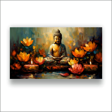Lotus Buddha - Canvas Wall Painting