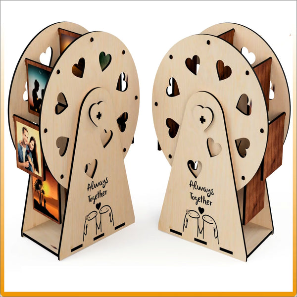 Love Photo Wheel - Rotating Ferris Wheel Photo Frame | Home Decor Photo Frame | Desk Table Top Photo Frame (Pack of 1, Height 20 cm)
