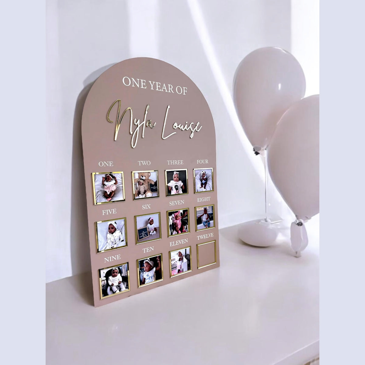 1st Birthday Photo Board, First Birthday Milestone Plaque, My First Year Sign, Baby 12 Months Board, Kids Bday Decor, 1st Birthday Decorations