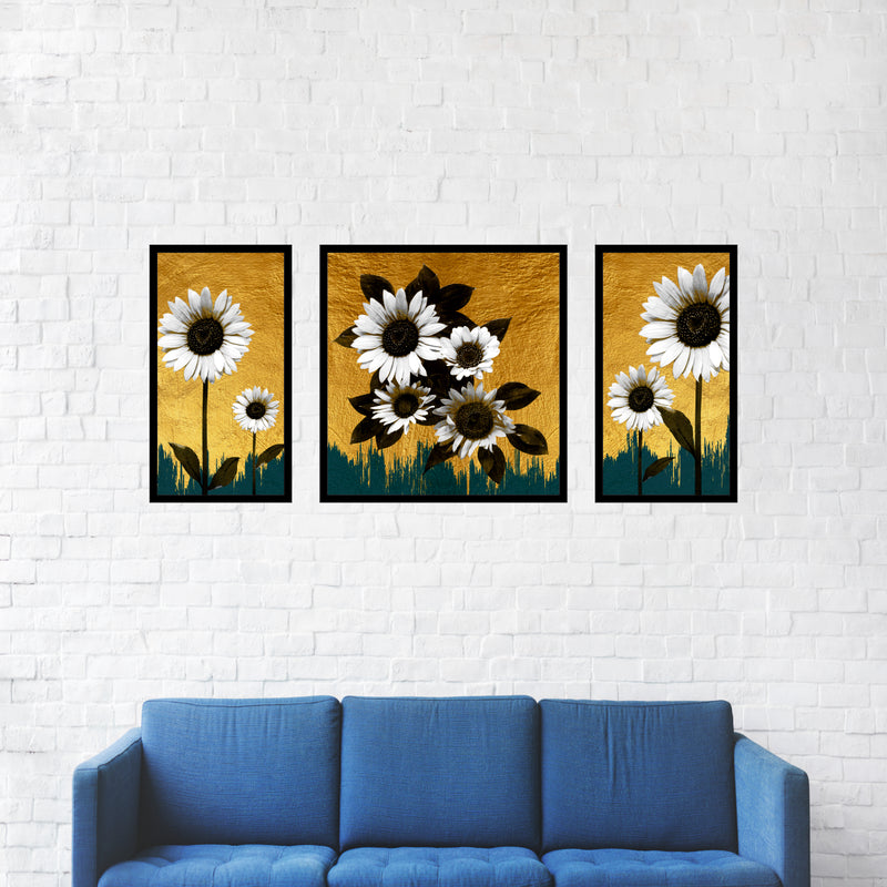 Sun Flower - Wall Painting (Set of 3)
