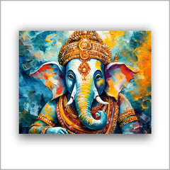 Lord Ganesha Colurful - Canvas Wall Painting